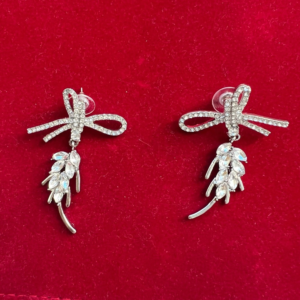 Elegant Silver Bow Earrings